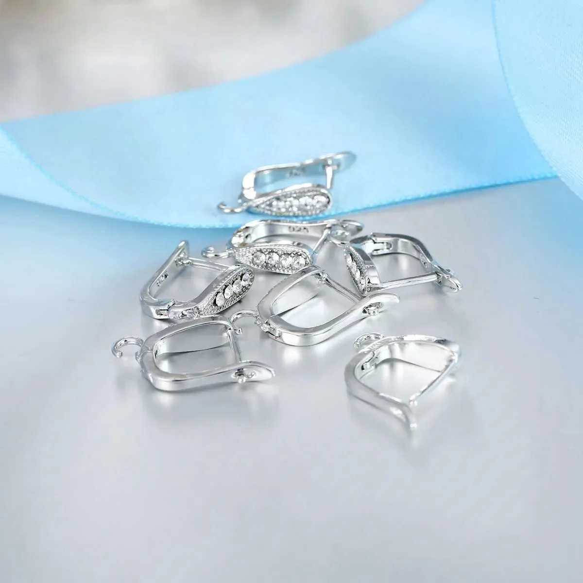 Factory Price Trendy 925 Sterling Silver Color Earring Findings U-Shape Earrings Accessory Fashion Jewelry Findings For DIY