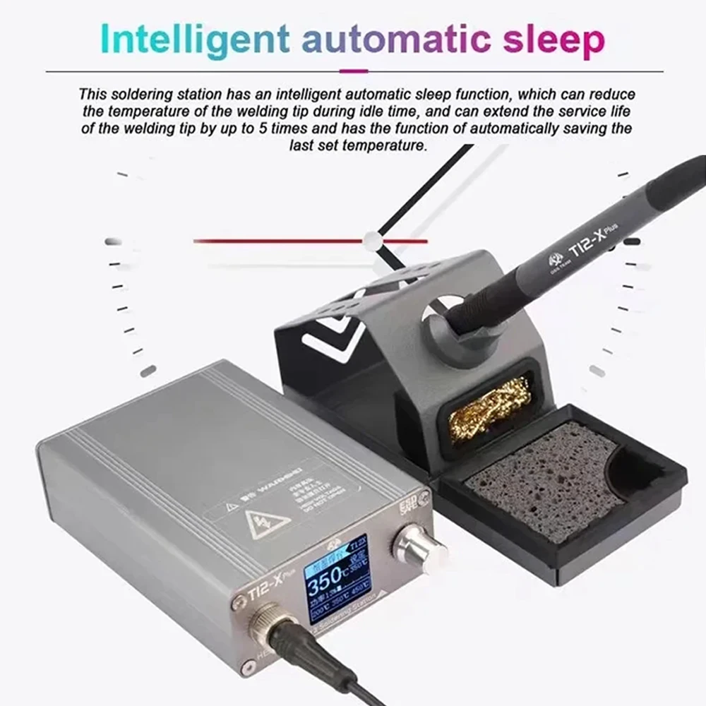 Stazione di saldatura OSS T12-X Plus con saldatore elettronico a testa T12 per strumento di saldatura per riparazione PCB della scheda madre del