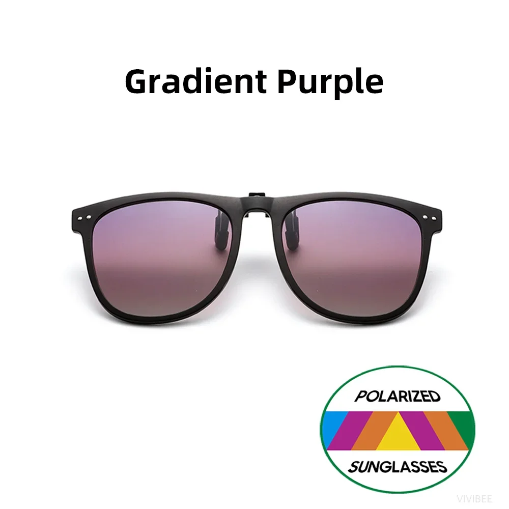 Polarisierte, hochklappbare Clip-on-Sonnenbrillen für Herren und Damen, photochrome, übergroße Sonnenbrillengläser mit UV-Gradient-Clips – Detail 13
