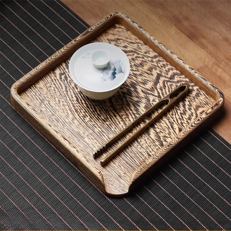 

Japanese-Style Chicken-Wing Wood Pu'er Tea Tray Solid Carved Storage Box Transparent Grain Dry Tea Holder Smooth Polished