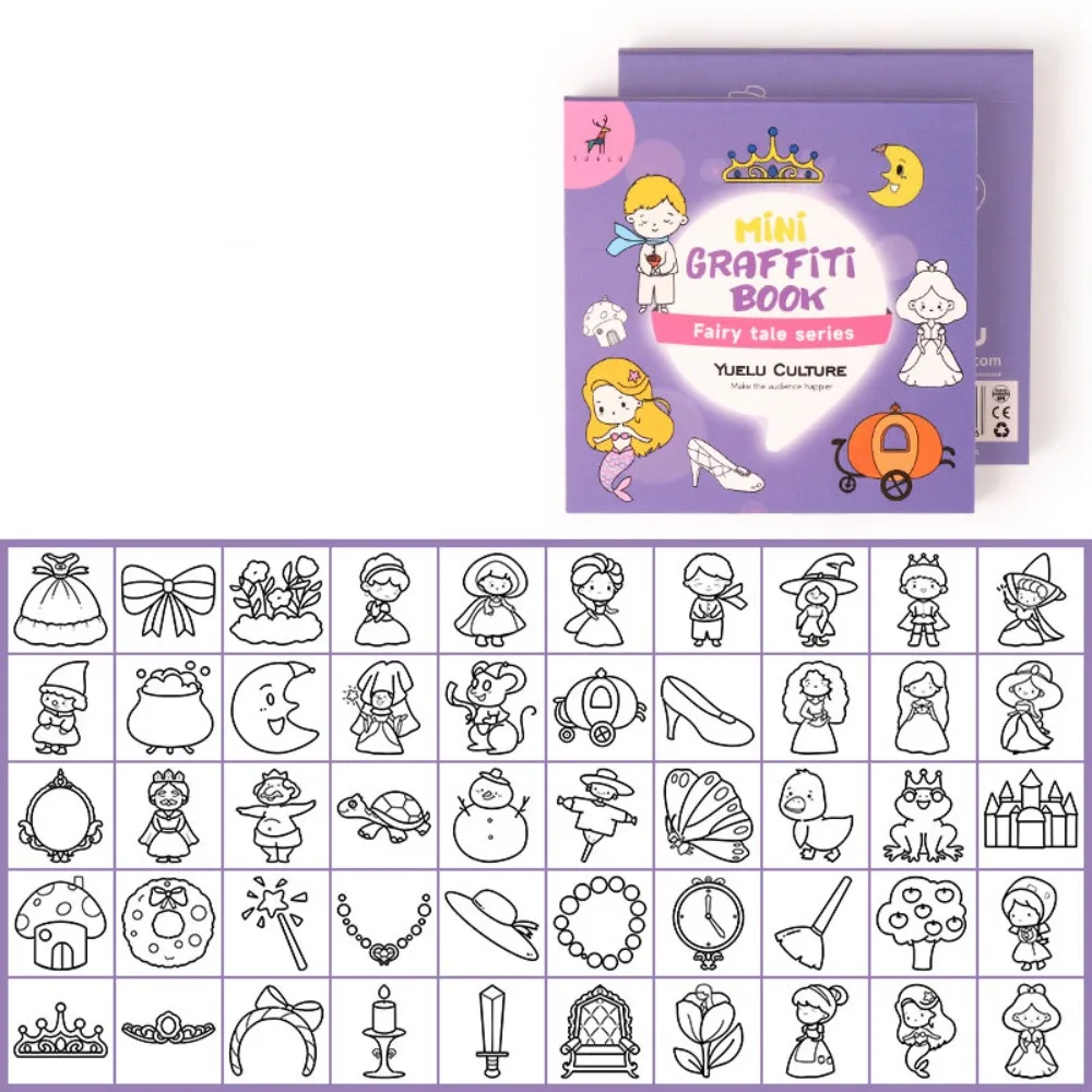 50 sheets Paper Coloring Book Multi Theme Graffiti Doodles Book Food Animal Graffiti Painting Book Office & School Supplies