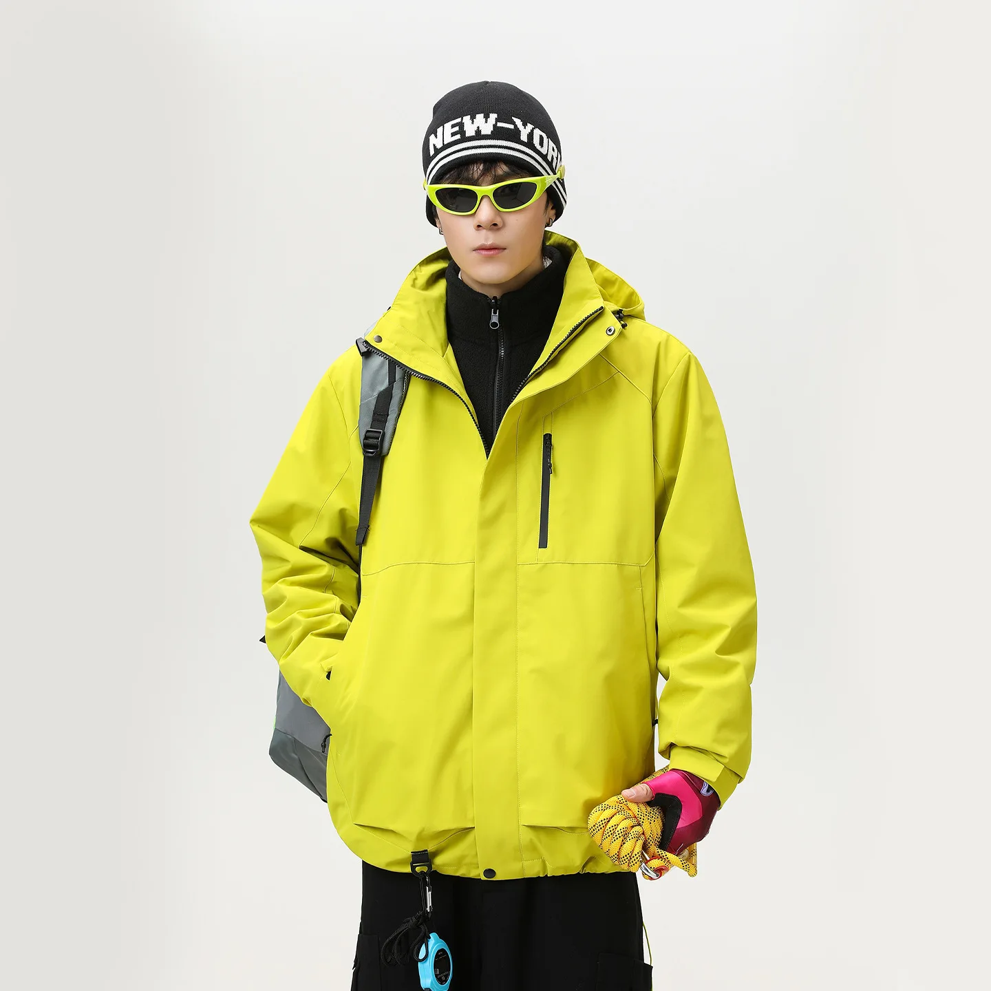 

Men's 3-in-1 Detachable Jacket Waterproof Windproof Ski Jacket Outdoor Hiking Parka with Removable Liner