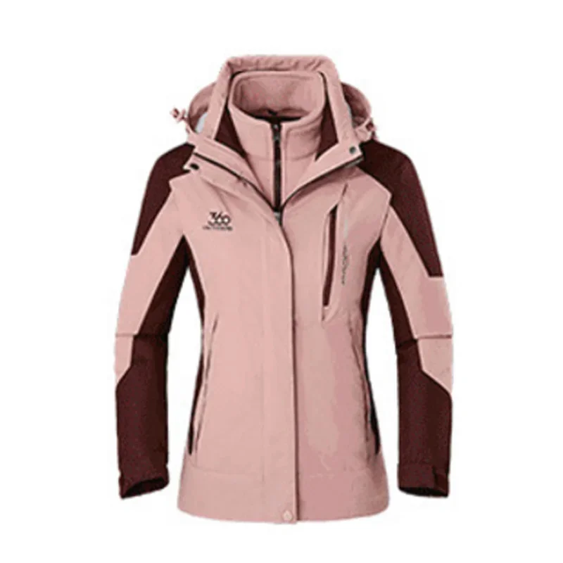 Women Lady New Winter Waterproof breathable Oversized Female outdoor Jackets Detachable Windbreaker Camp Ski Hike Trek Warm Coat