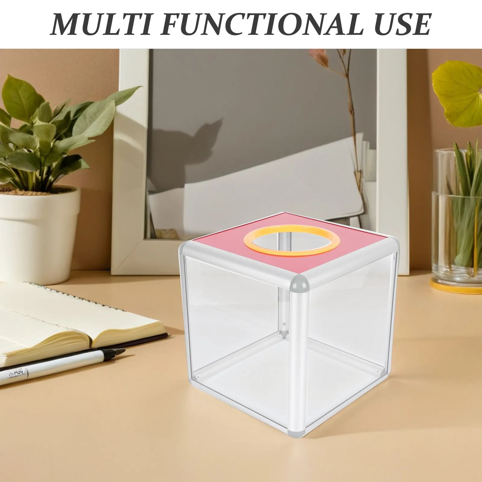 2 Pcs Boxes Raffle for Tickets Clear Lucky Draw Jar Ballot Raffles Drawing Container with Slot