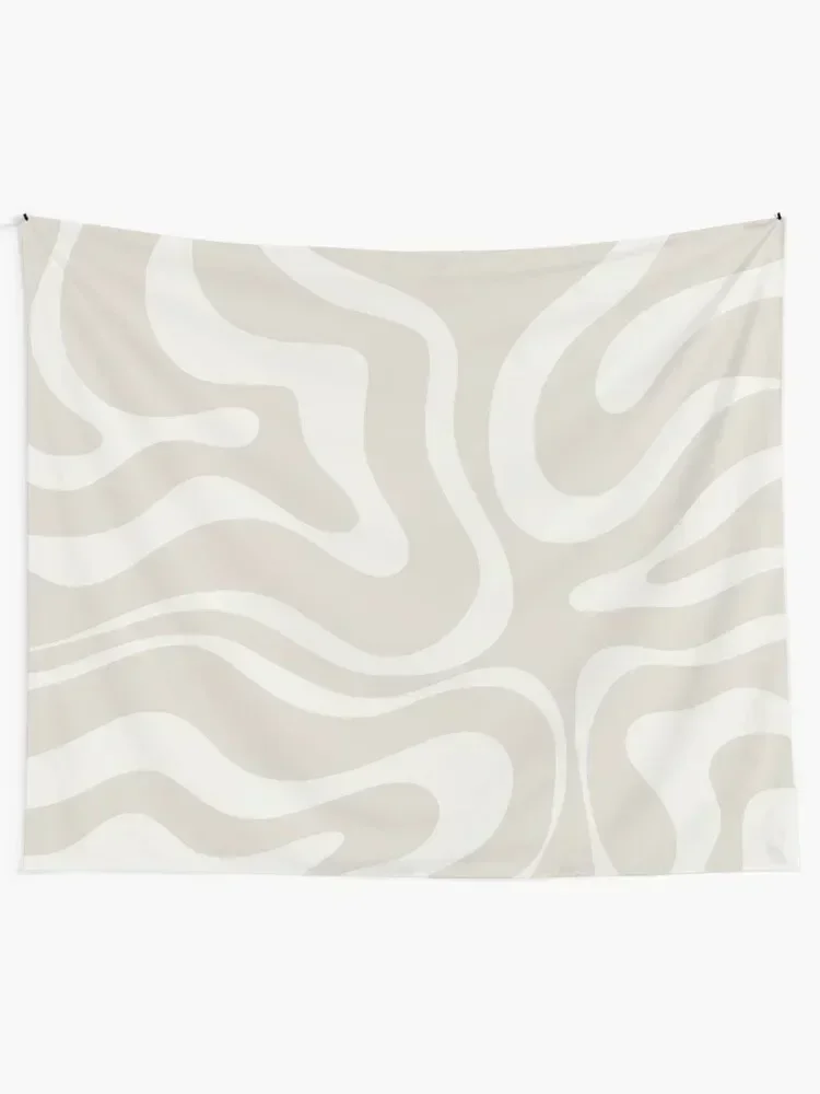 Liquid Swirl Modern Abstract Pattern in Light Mushroom Beige and Pale Cream Tapestry Wall Decoration Tapestry