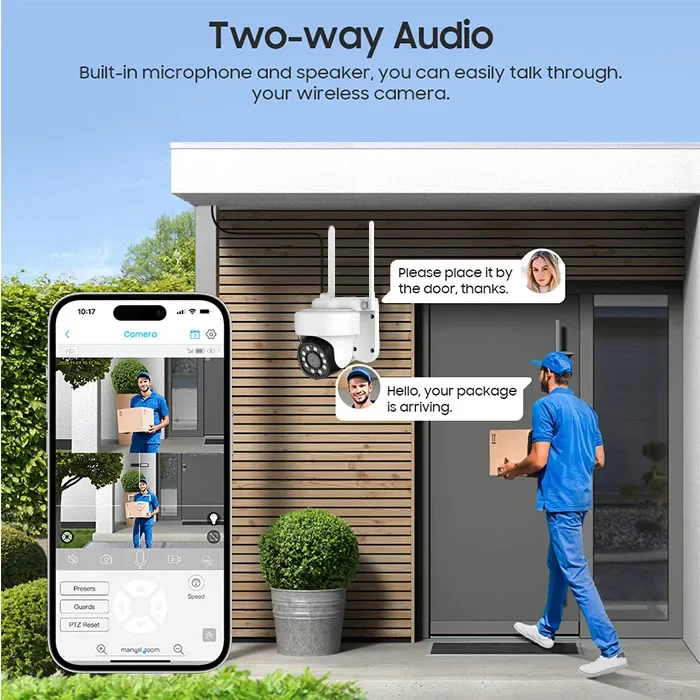 5MP Auto Track Human Detect 8CH WIFI NVR Home Security Kit 3MP Wireless PTZ Dome Camera System Color Night Vision