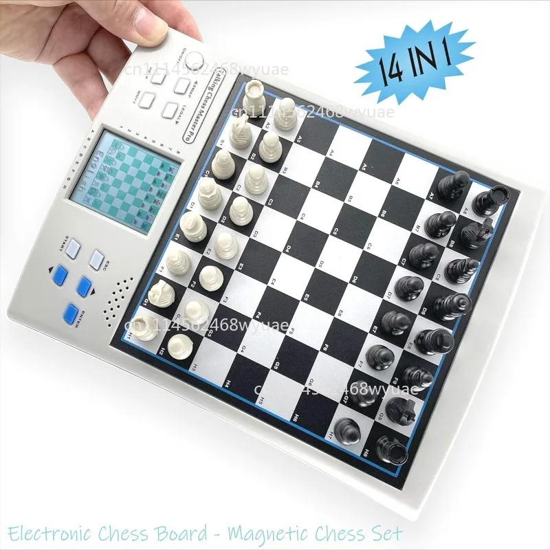 Smart Learning Electronic Chess Board Two‑Player Versus 14‑In‑1 Chess Toy English & German Version
