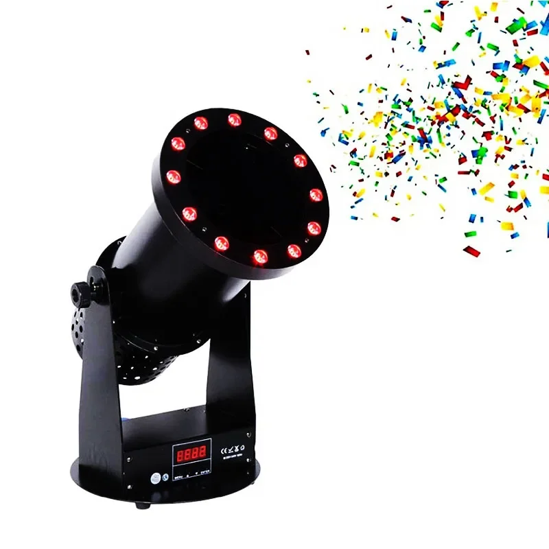 Wholesale RGB LED 1200W DMX Electric Remote Control Party Confetti Cannon Machine Wedding Confetti Jet Colorful Paper