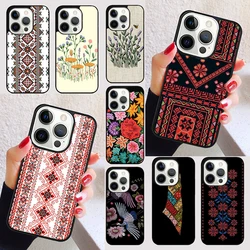 Embroidery Flowers cover For iPhone 15 16 13 12 11 14 Pro Max Mini Max SE 2020 7 8 15 16 Plus Phone Case