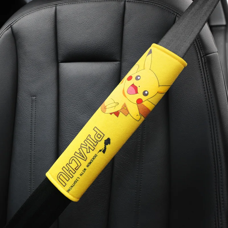 Cinturón de seguridad de Pokémon para coche, accesorios de almohadilla de hombro, decoración Interior de Pikachu, cubierta protectora, regalo de