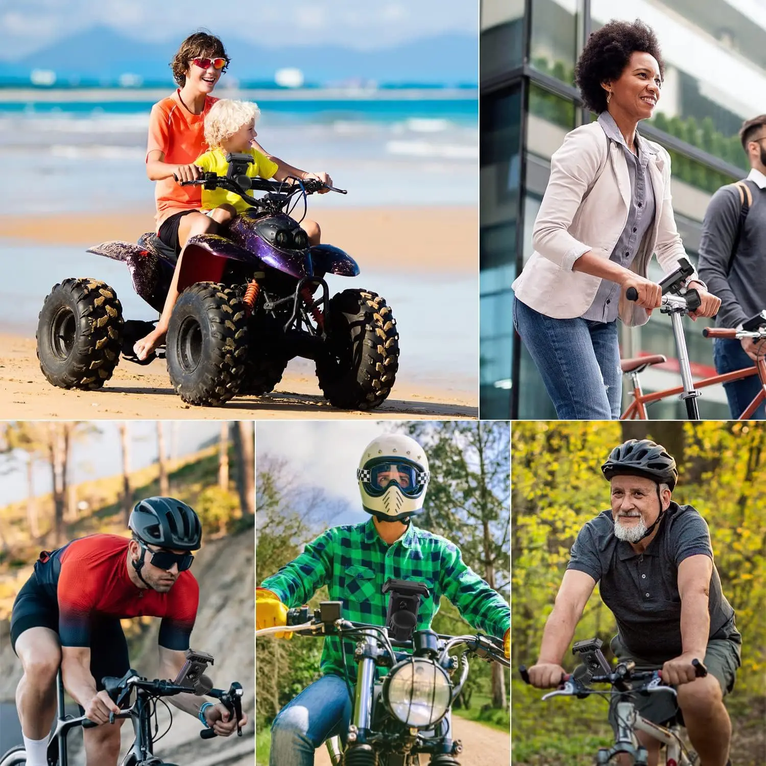 Fahrrad-Telefonhalter, universelle Motorrad-Handyhalterung, Roller-Telefon-Clip, 4,7 bis 7 Zoll, Smartphones für Fahrrad-Elektrofahrzeuge