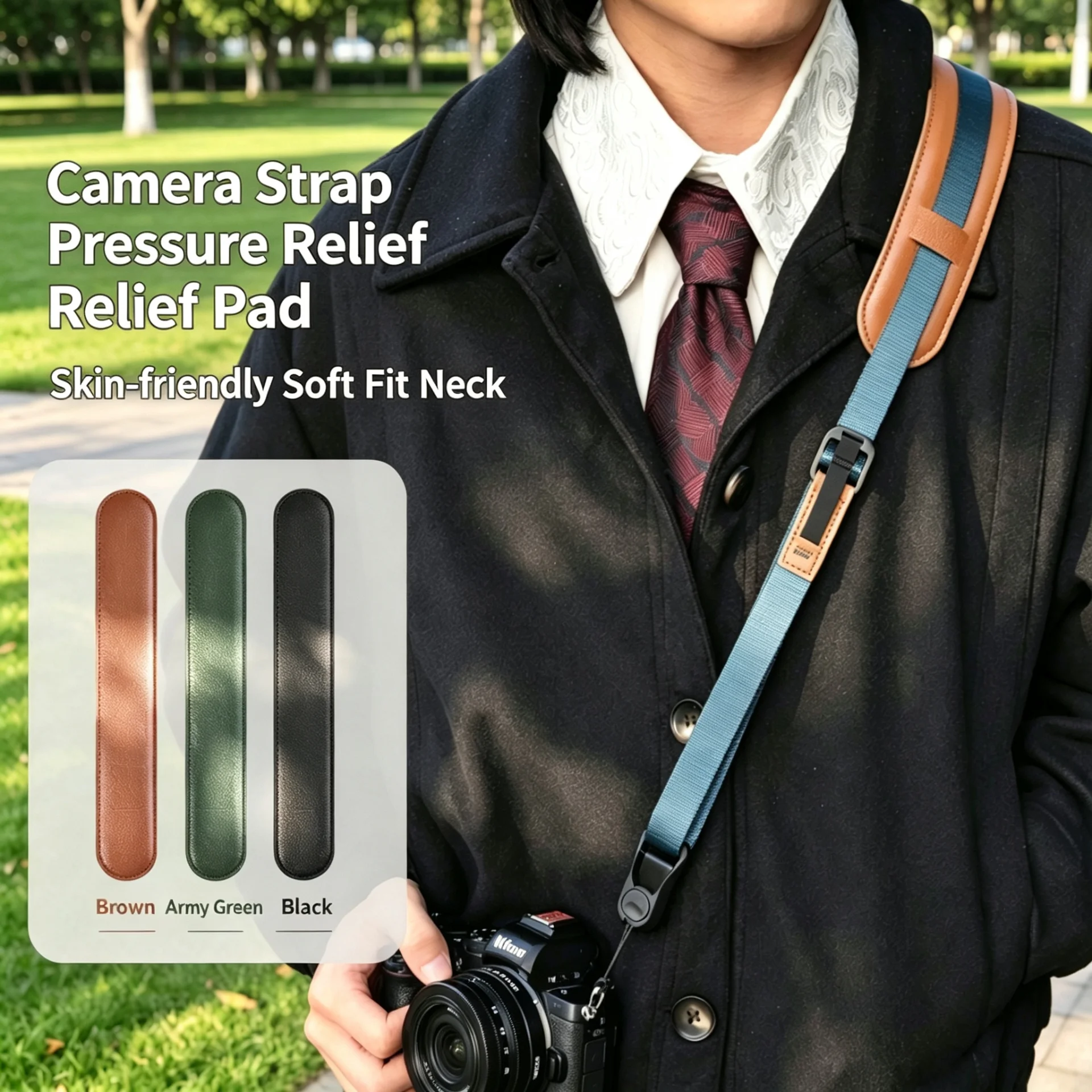 Thickened Pressure‑Relief Comfort Shoulder Pad Cushion For Camera Strap Canon Sony Nikon Fuji DSLR Mirrorless  Camera  Accessory