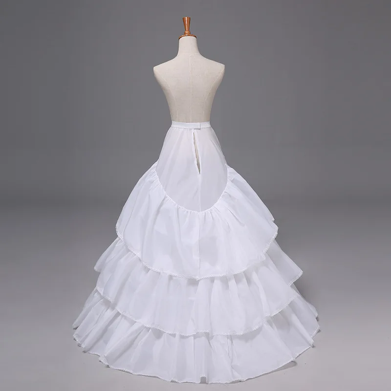 Three-Layer Steel Lotus Leaf Cloth Surface Lengthened Crinoline Large Trailing Wedding Dress Crinoline Gauze Skirt