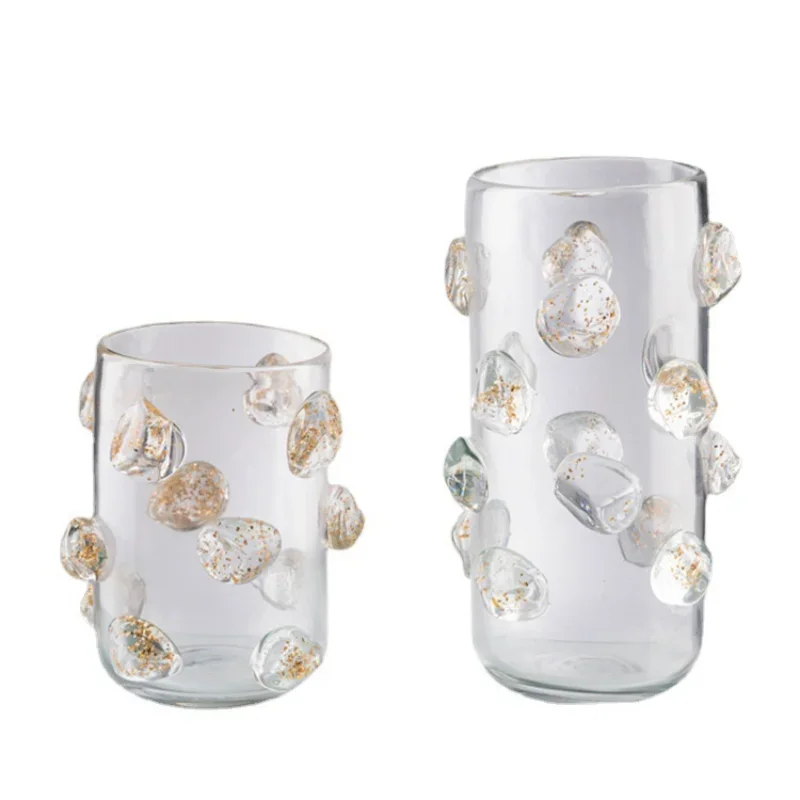 

Modern simple glass handmade vases, flower arrangements, creative ornaments