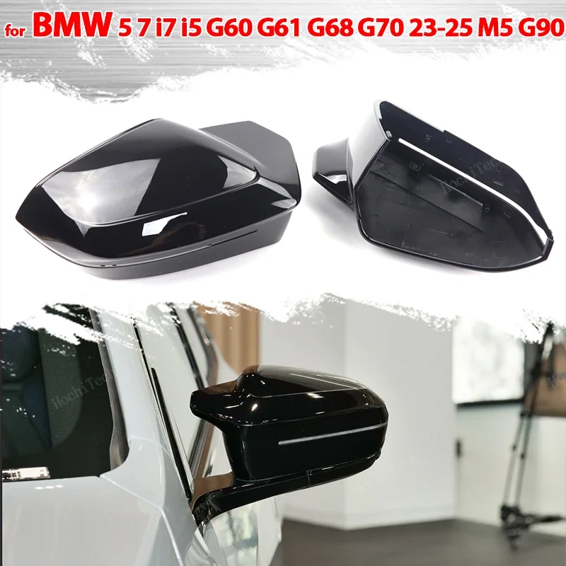 

1 pair Side Case Trim M Style Car Rearview Mirror Caps for BMW 5 7 I5 I7 Series G60 G61 G68 G70 M5 G90 Left Hand Drive 2023-up