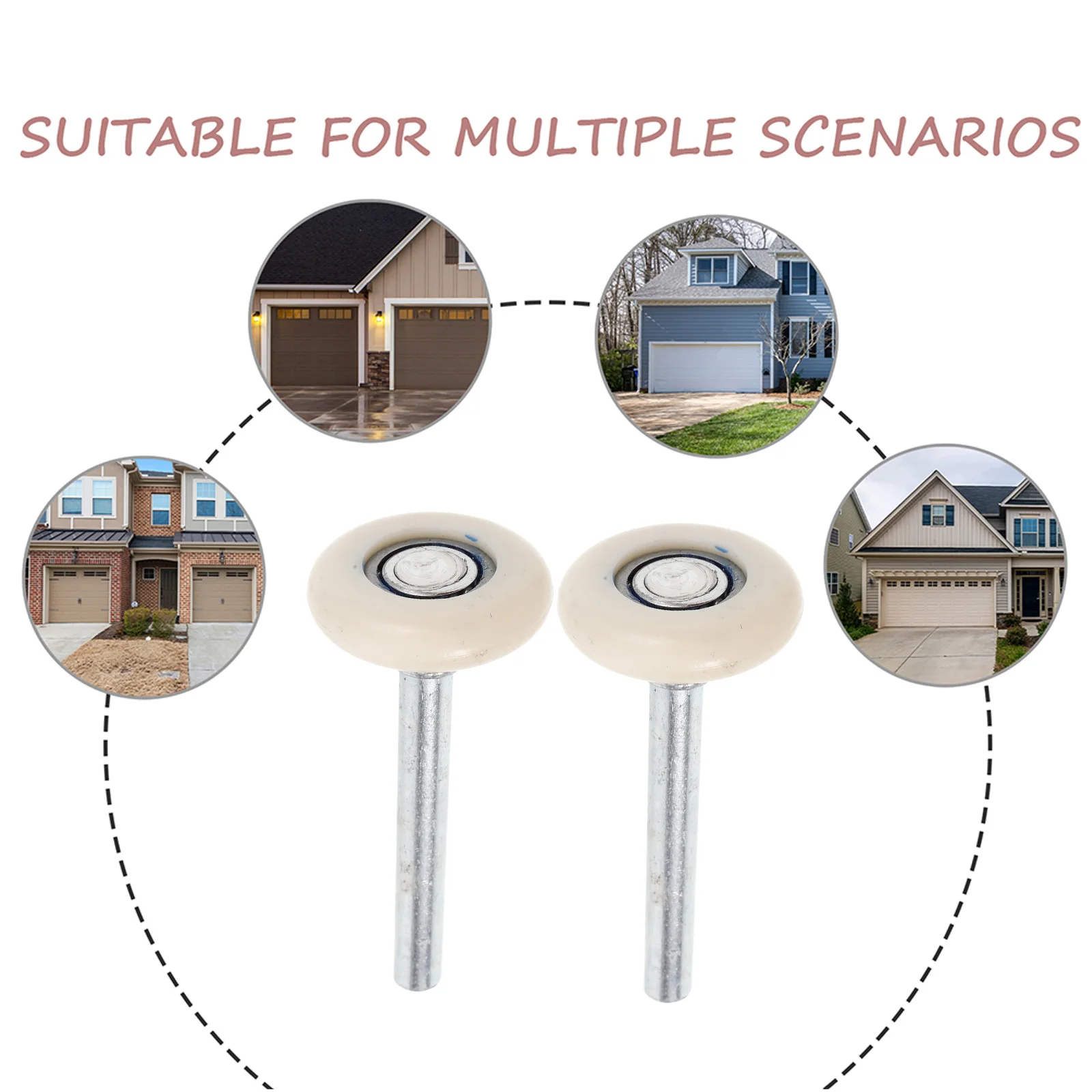 

6pcs Garage Garage Door Wheels Rollers Nylon Smooth Pulley Hardware Accessories Track Wheels Replacement for Doors