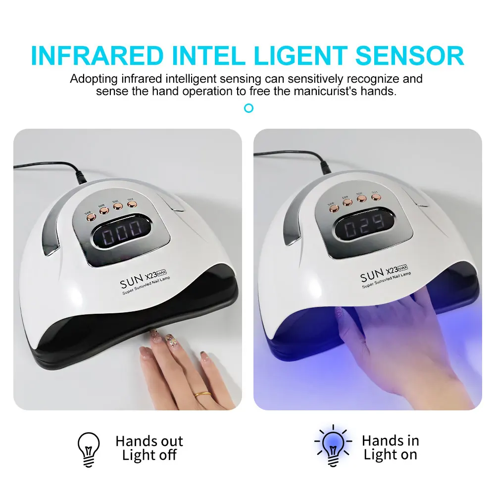 Sécheur professionnel de lampe UV pour Nail Art, 81led, avec 4 minuteries et capteur automatique, lampe de polymérisation, outil de manucure pour vernis à ongles en Gel