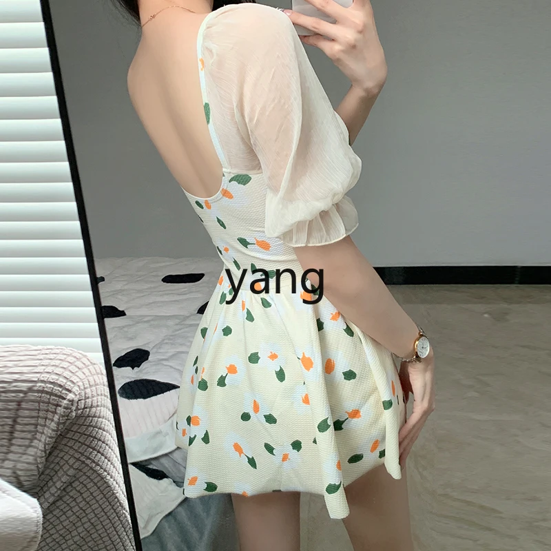 LMM swimsuit women's summer dress conservative small fresh slightly fat girl hot spring swimsuit