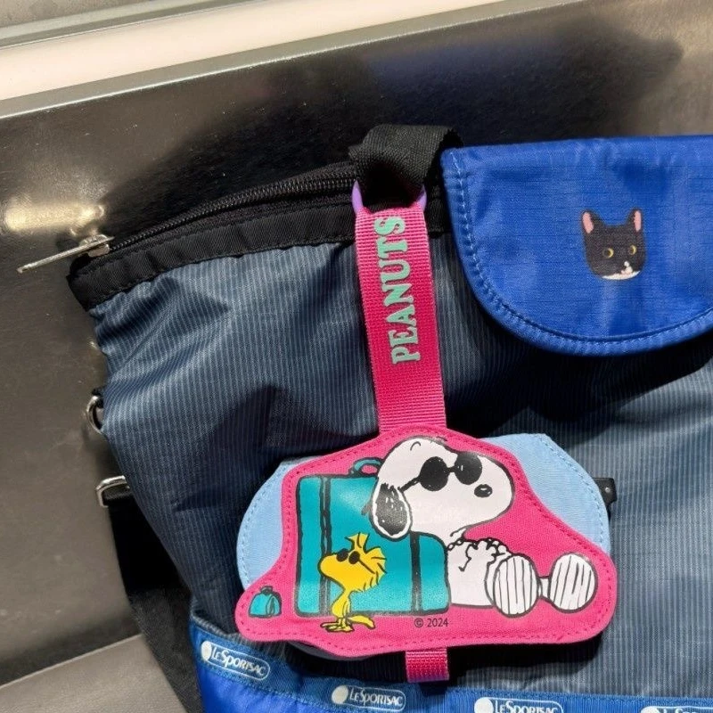 Snoopy Spectacle Case Sunglasses Bag Cartoon Hanging Leather Glasses Storage Pouch Glasses Cover Portable Travel Eyewear Holder