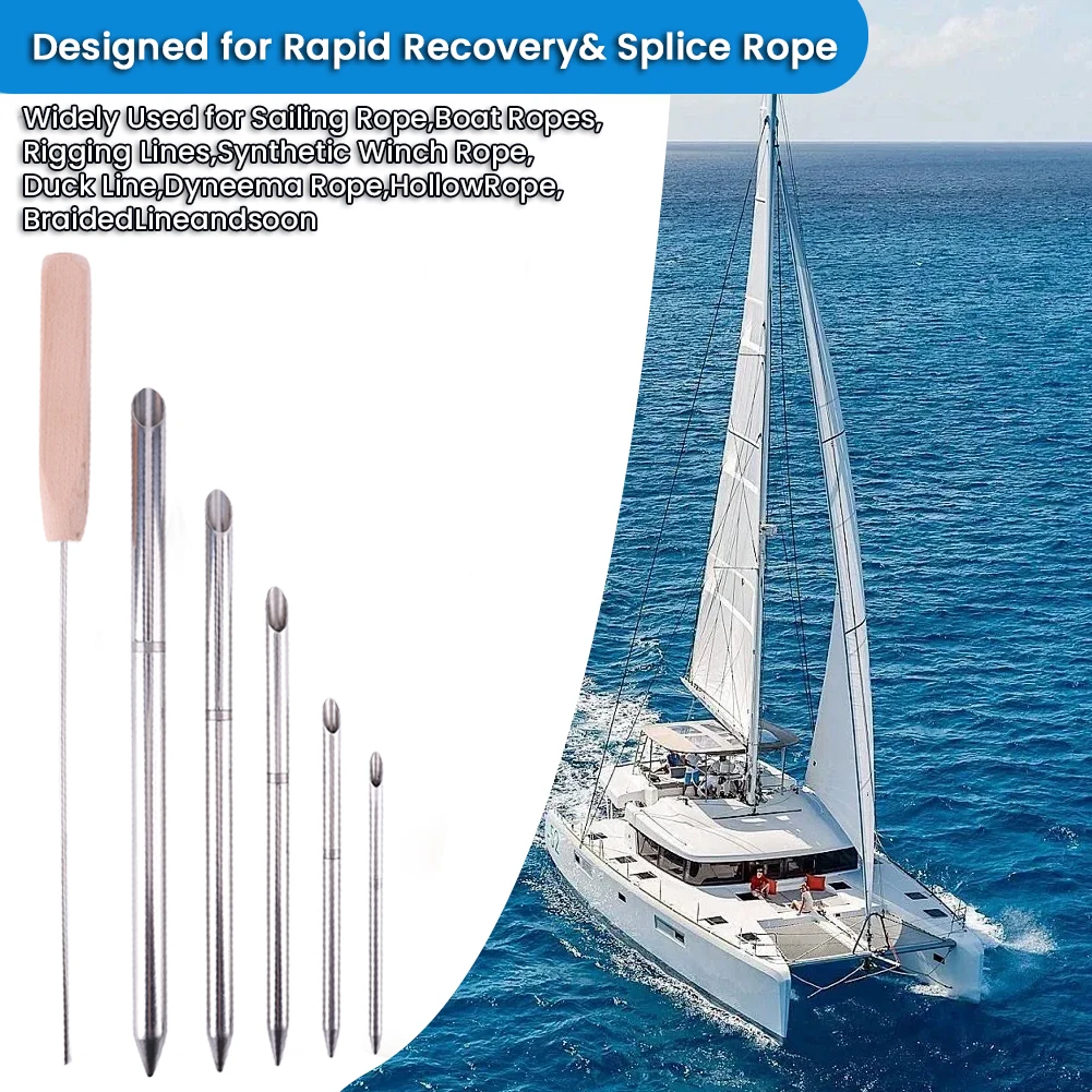 Kit de ferramentas de emenda de corda 0,24 pol. 0,31 pol. 0,39 pol. 0,47 pol. 0,59 pol. e 1 peça empurrador evita cordas deslizando linha conjunto de trança ferramenta
