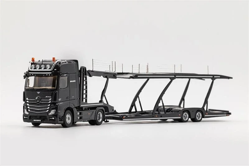 GCD 1:64 Actros Double Deck Trailer Silver /Black LHD  Diecast Model Car