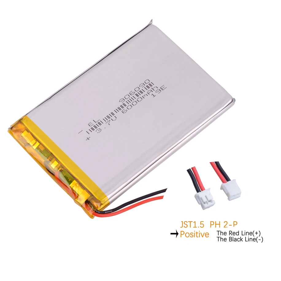 JST-PH 1.5 مللي متر 2Pin 3.7 6000mAh 906090 ليثيوم أيون يبو بوليمر بطارية 306090 406090 506090 606090 706090 806090 106090 126090