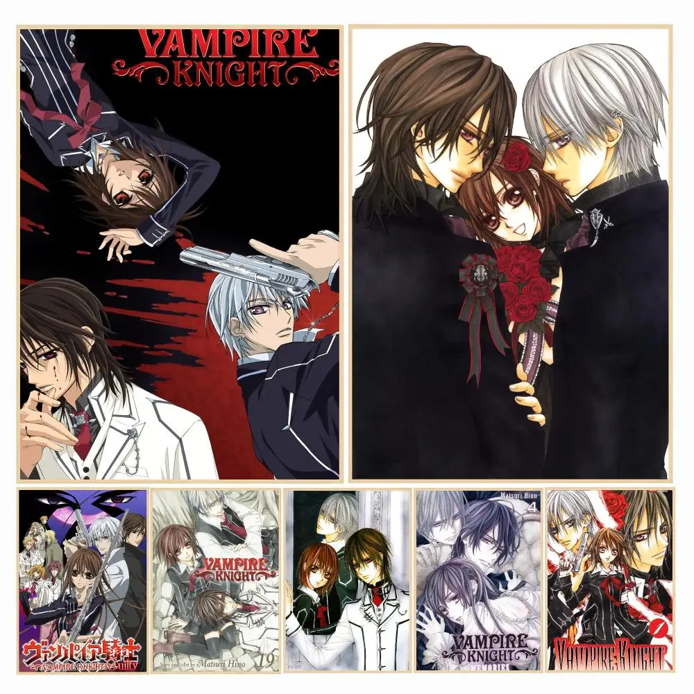 anime V-Vampire Knight-T Painting Calligraphy Boho Botanical Decor for Living Room Elegant Home Style