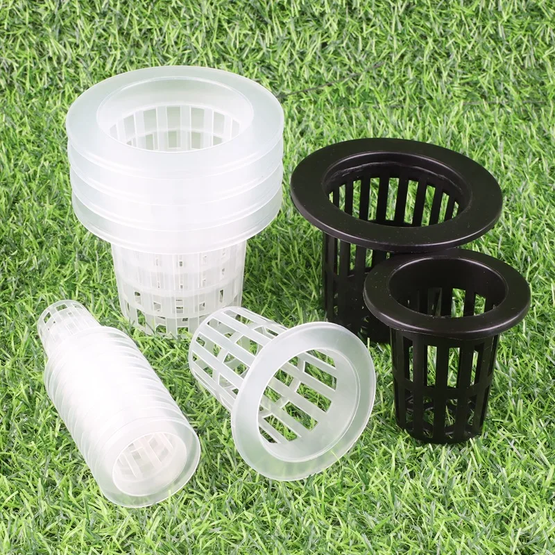 100Pcs Hydroponic Basket Plant Grow Net Nursery Pots Cup Plastic Basket Holder Garden Vegetable Soilless Grow Net Pot