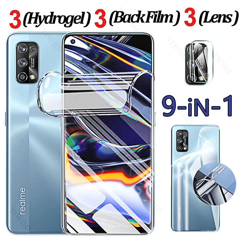 

Гидрогелевая пленка для Realme 7 7i Pro Global 5G чехол, защита экрана, передняя и задняя мягкая для Realme 7pro 7I HD, объектив камеры, а не стекло