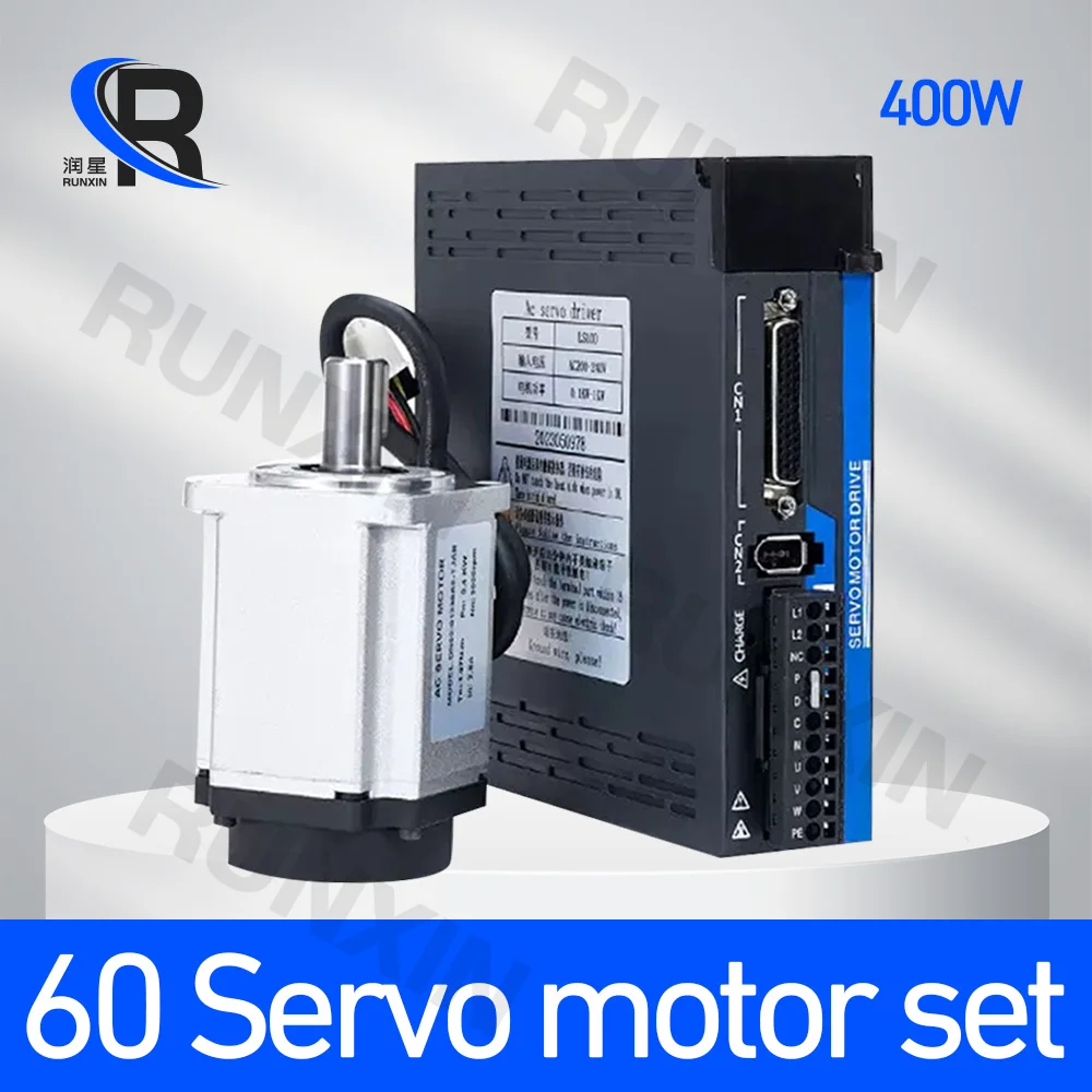 

RXTNC 60 Servo Motor 400w Servo Driver 17bit Absolute Encoder AC220V 1.27N 3000RPM With RS485 For 3D Printer CNC Engraver