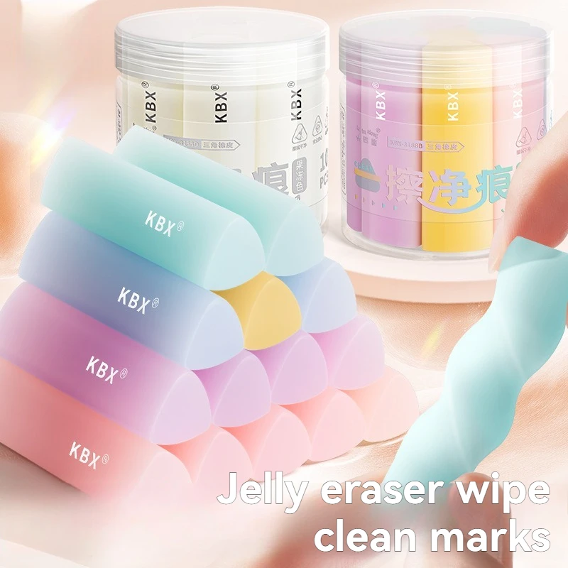 10PC Triangle, No Shavings Super Clean Student Specific Eraser Used For Writing Erasing Lines Leaving No Marks