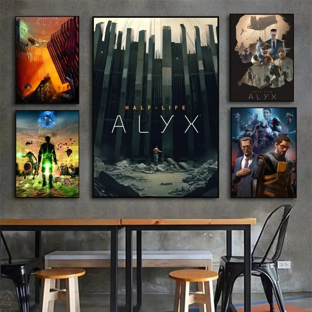 Game Poster Half Life Alyx Poster Canvas Painting Modern Home Living Room Bedroom Study Bar Retro Decoration Painting Wall Gift