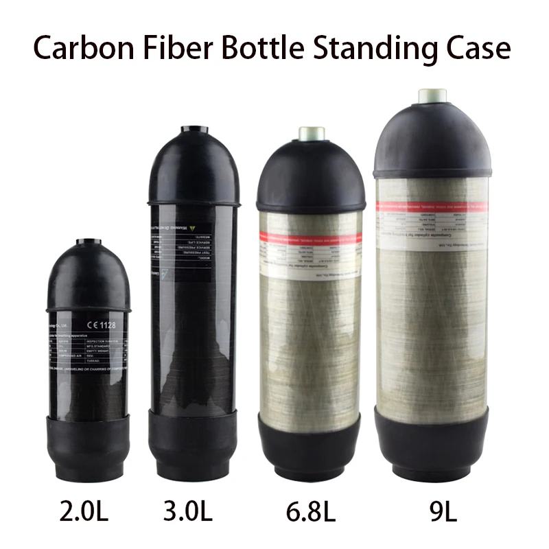 HPA Scuba 2L 3L 6.8L 9L 12L Carbon Fiber Diving Air Tank Stand Base Protective Case Black Rubber Station CO2 Aquarium Accesories
