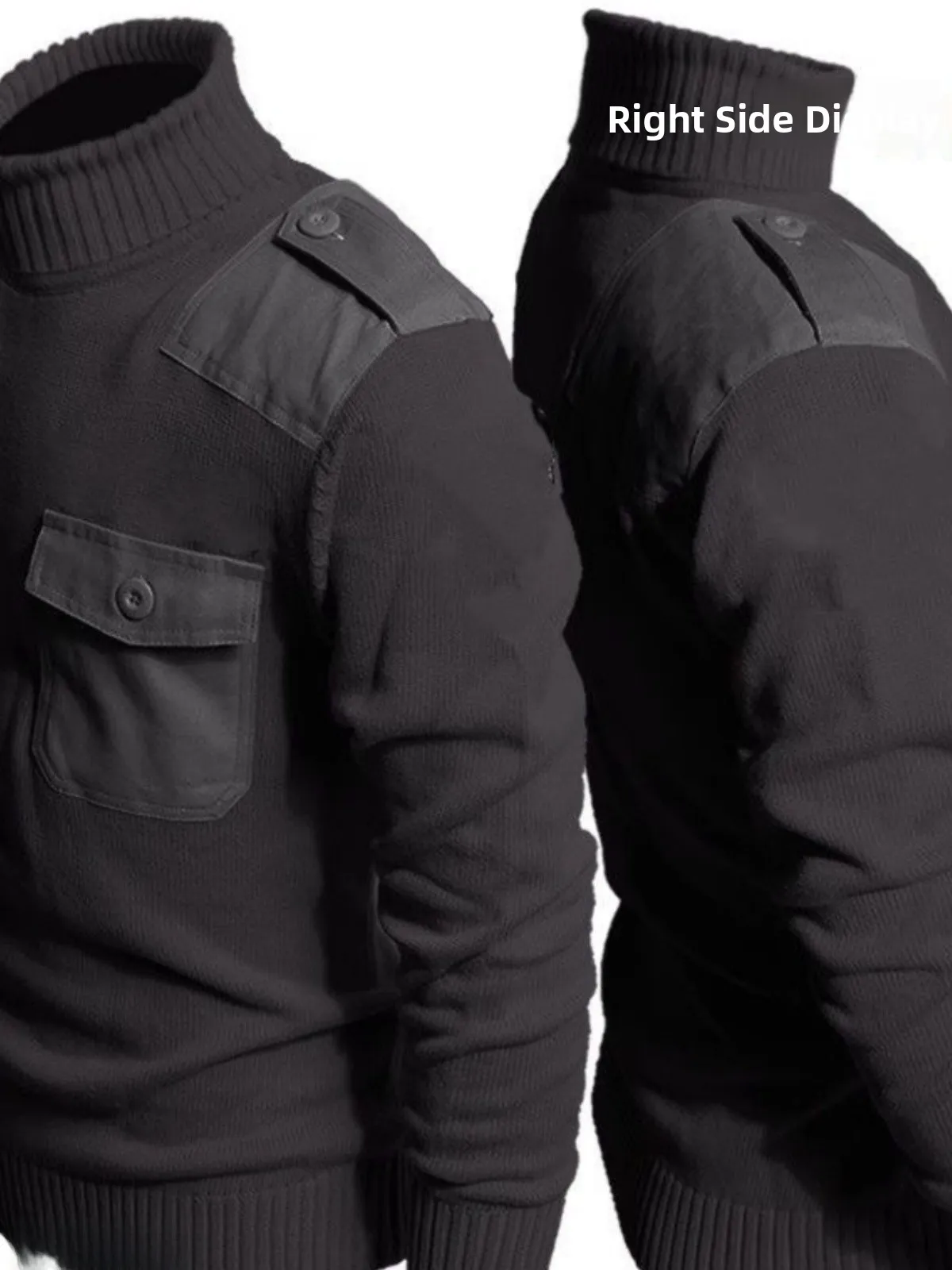 سترة رجالية محبوكة بأكمام طويلة وياقة عالية، فضفاضة ودافئة، قميص أساسي عصري للخريف والشتاء، إصدار جديد #2