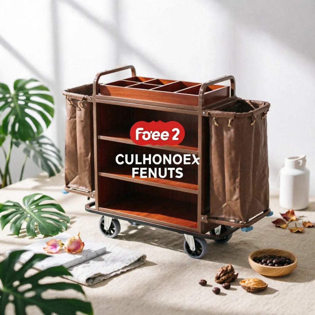 Hotel Service Cart Mobile Cleaning Cart with Bins Long-Lasting Smooth Moving for Housekeepers, Hotels, Guesthouses