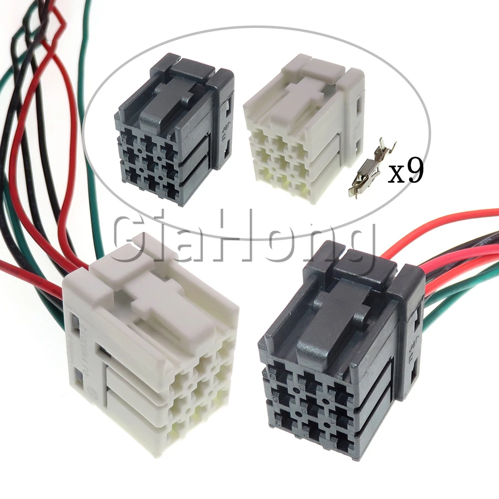 1 Set 9 Ways 1-968305-2 Car Electrical Socket 2-968307-2 AC Assembly Auto Power Amplifier Cable Connector 1-968307-2