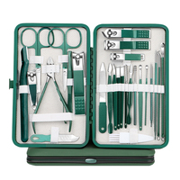 26pcs/set Spring Green New Stainless Steel Nail Clippers Set Grooming Tool Set With Portable Case Manicure Art Tool Green