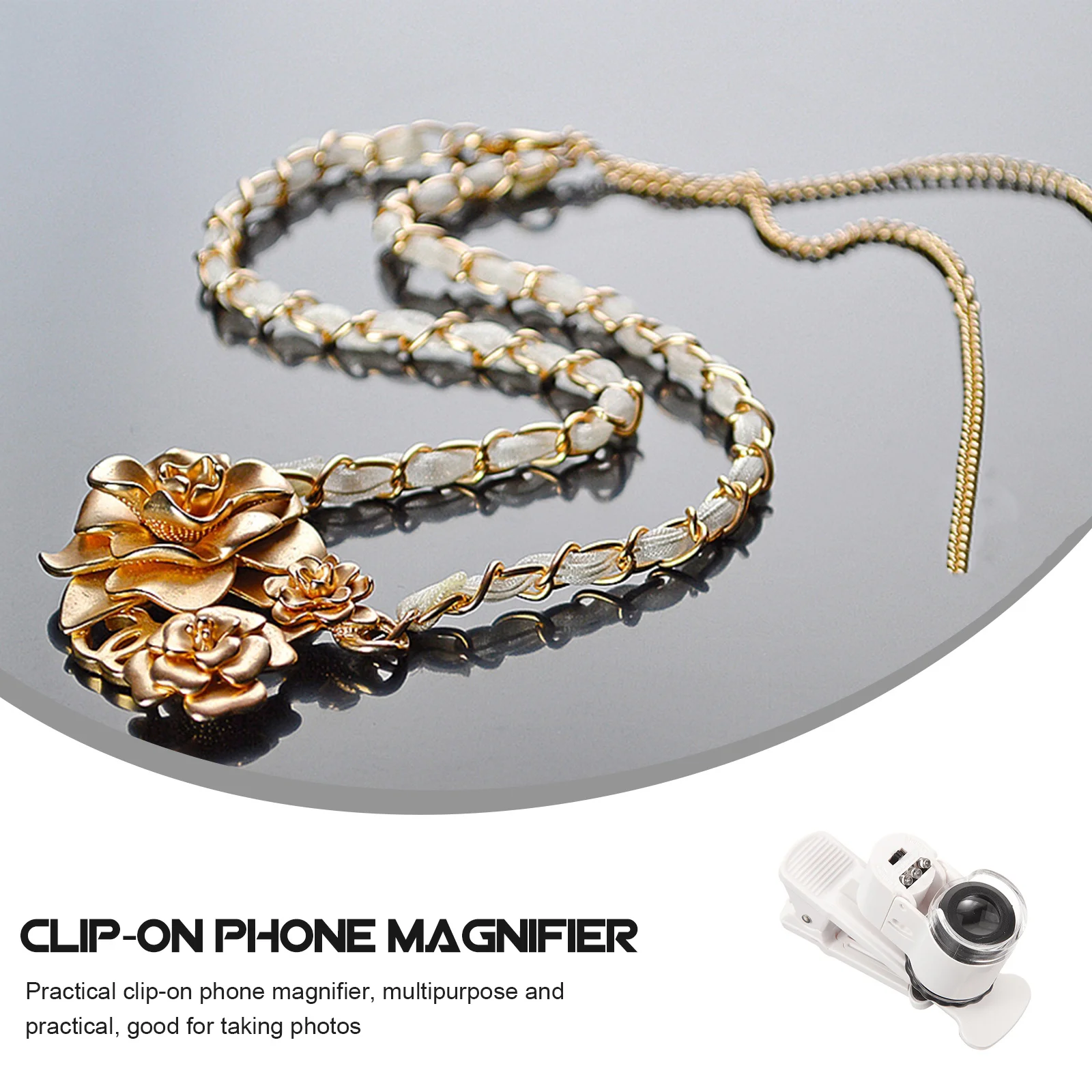 

Clip-on Jewelry Magnifier 45X Professional Portable Loupe Micro Lens for Jewelry Identification Photo Macro Lens Optical