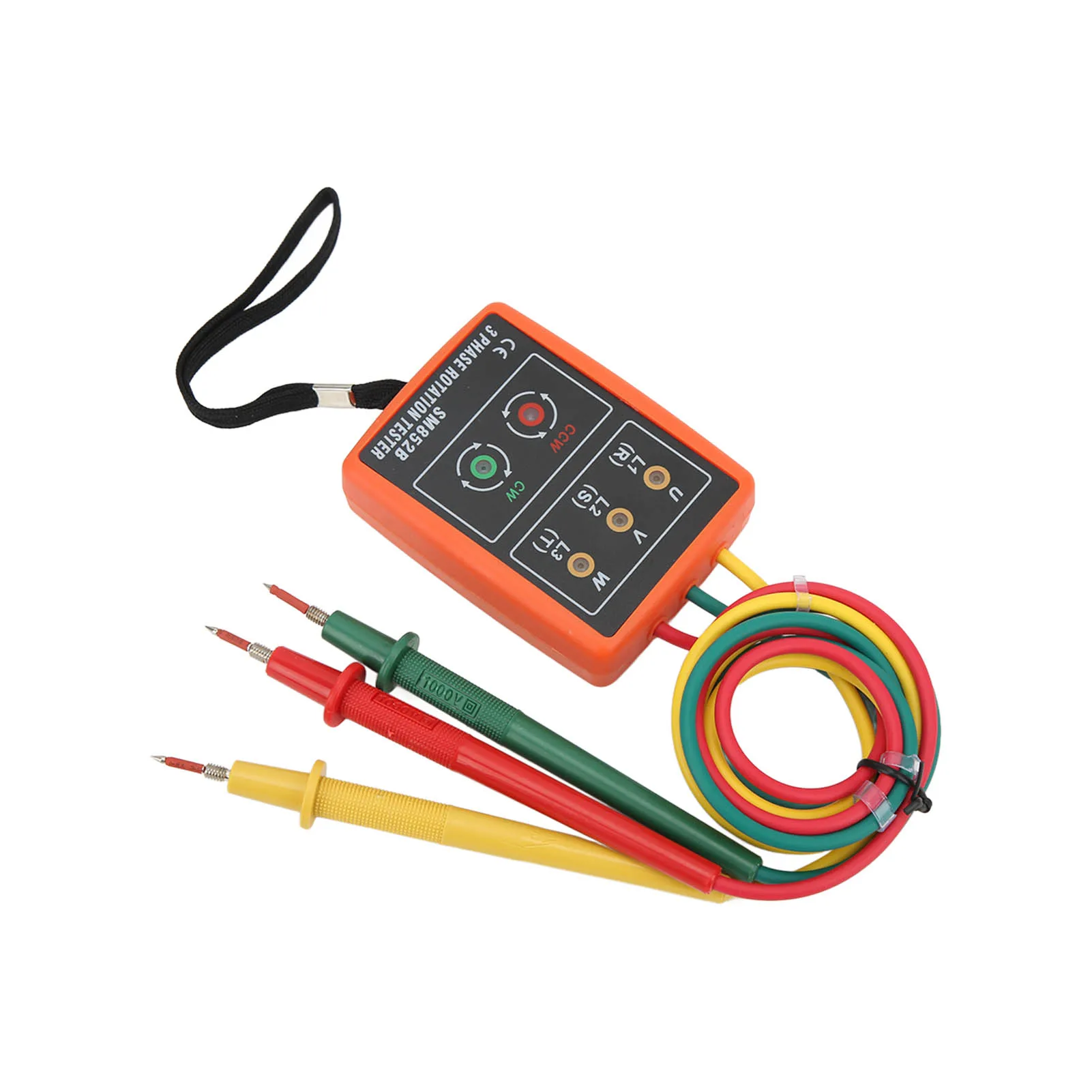 SM852B 3 Phase Rotation Tester Digital 3 Phase Rotation Meter Dectector Portable Wide Range for Electricity Testing AC 60~600V