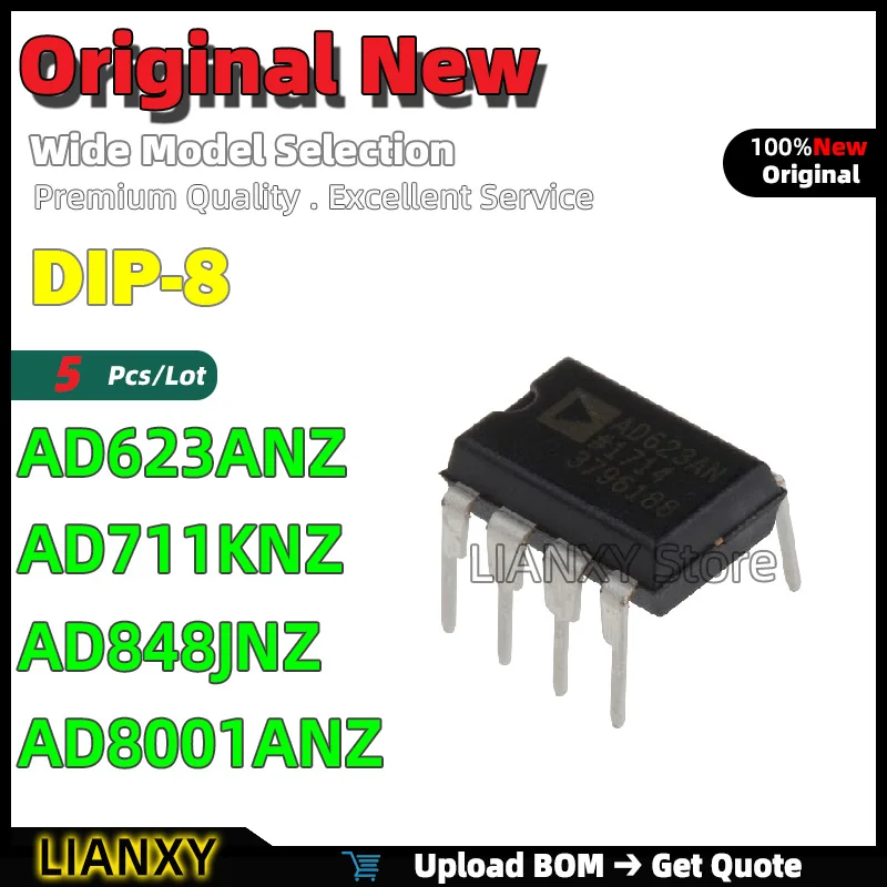 5-pz-dip-8-ad623anz-ad711knz-ad848jnz-ad8001anz-amplificatore-operazionale-nuovo-originale