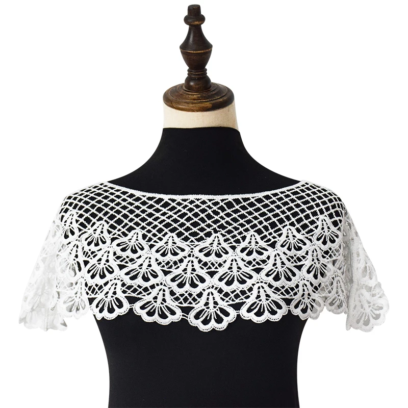 

Versatile version with small shawl, women's summer knitted hollow out thin style with lace small shoulder short fake collar