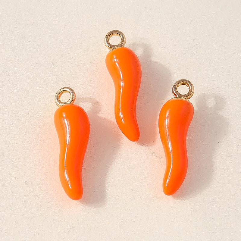 10 Stück niedliche, gemischte Anhänger in Form von Lebensmitteln (Pfeffer, Banane) aus Harz für die Schmuckherstellung, Ohrringe, Halsketten, Armbänder, DIY-Bastelarbeiten und Accessoires. – Detail 12