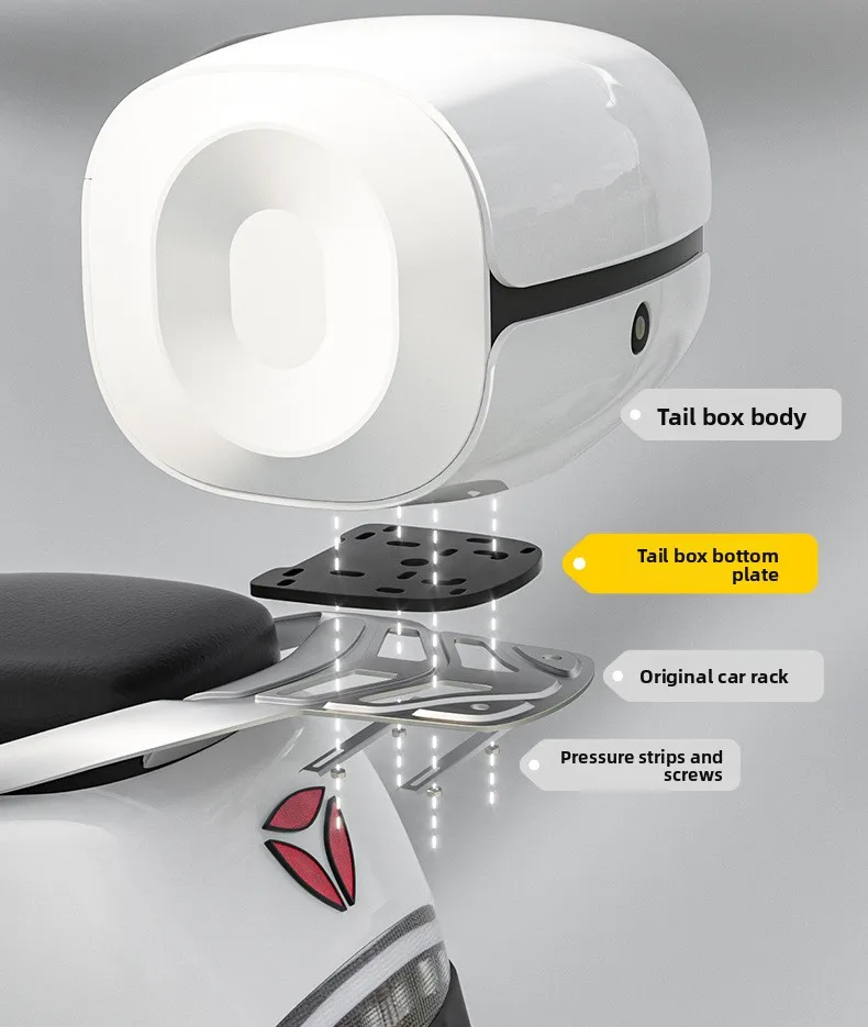 

Electric Vehicle Back Box Is Suitable for Yadi Emma Tailbell Universal Backrest Large-capacity Storage Box Кофры Для Мотоцикл