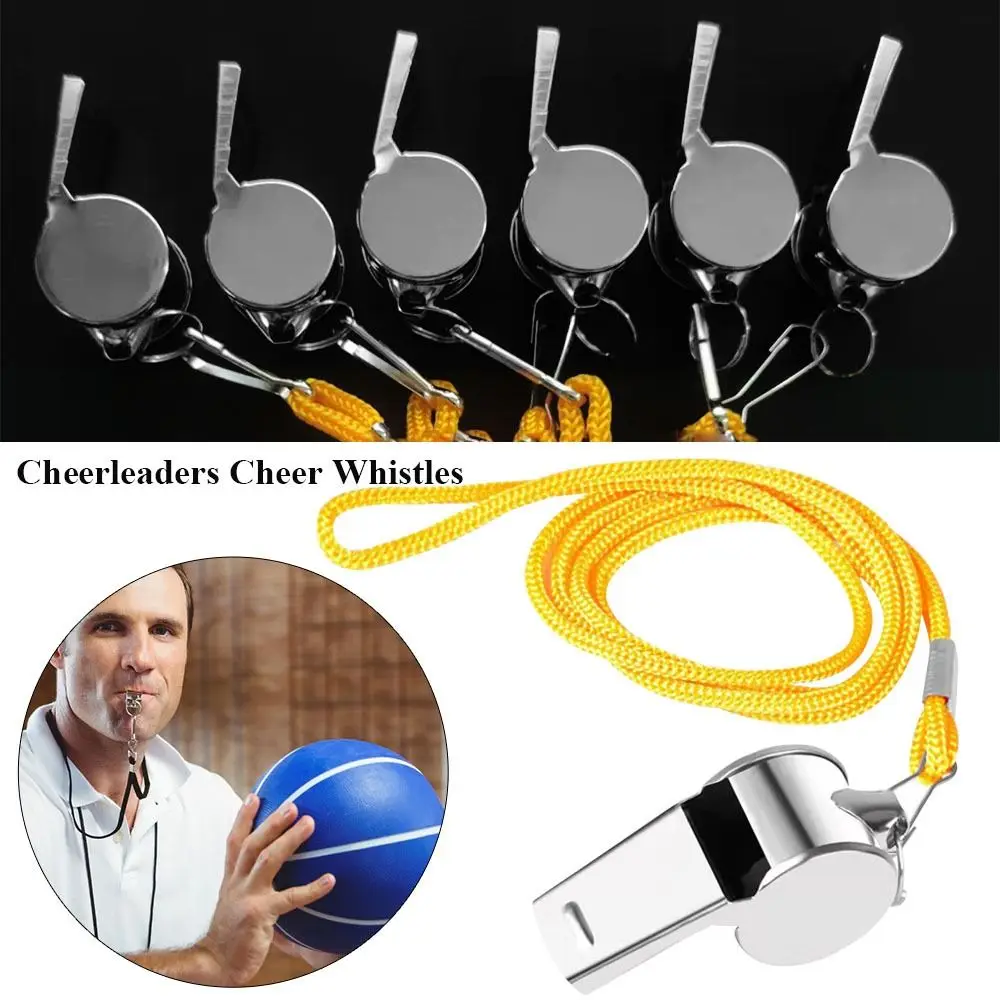 

2pcs Hot sale Party Training School Referee Sport Rugby Cheerleading Tool Cheerleaders Metal Whistle Stainless Steel Whistles