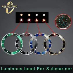 Blue Green Luminous bead Watch Bezel 12 O’Clock 2.5mm Lume Pearl Dot ceramic beads Replacement Accessories For Rolex Submariner