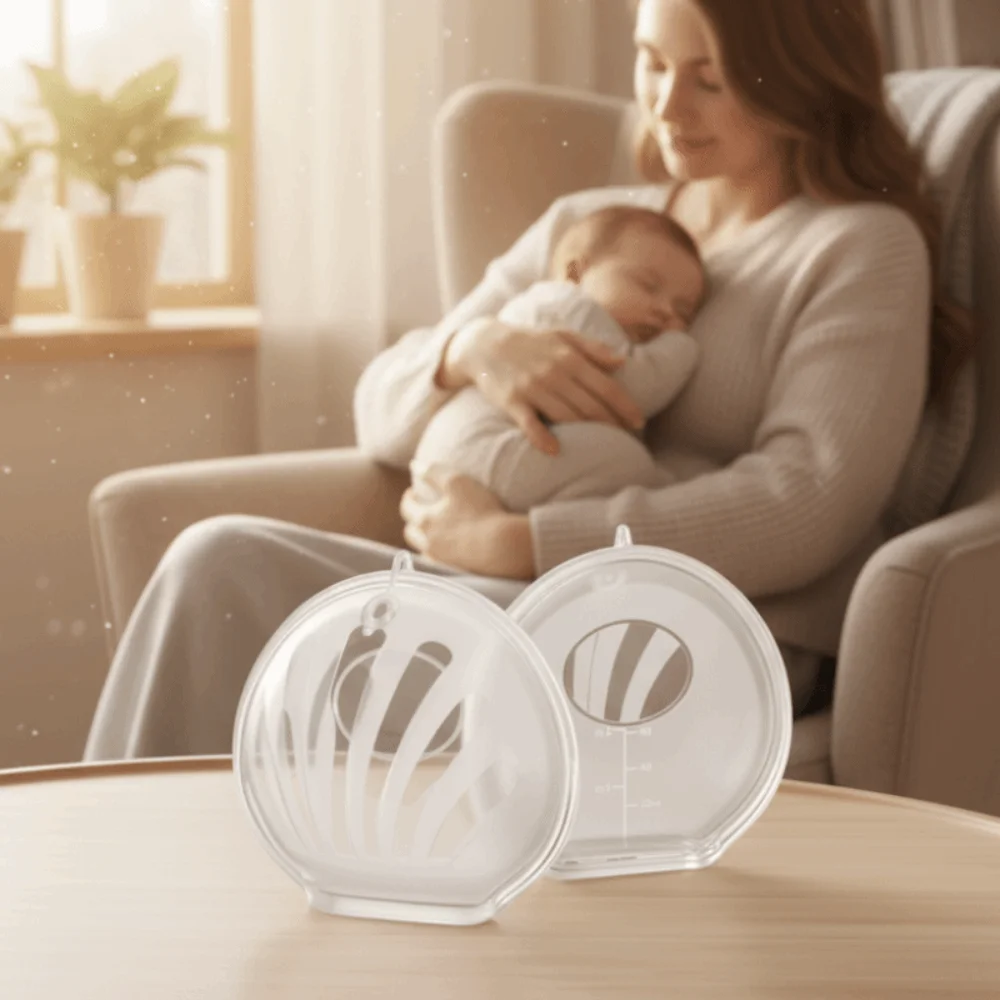 جهاز حليب الثدي من السيليكون الناعم القابل لإعادة الاستخدام، جهاز حلب يمكن ارتداؤه ومضاد للتسرب، واقيات الثدي القابلة لإعادة الاستخدام #4