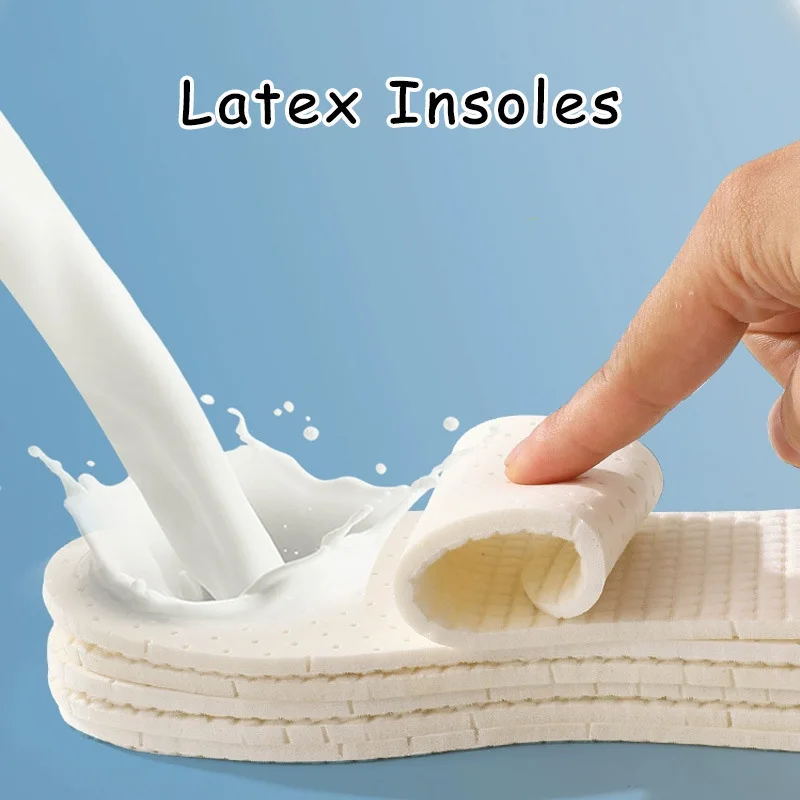 Soft Latex Insoles for Shoes Plantar Fasciitis Shoe Pads Breathable Memory Foam Templates Pads Woman Man Step In The Shit Insole
