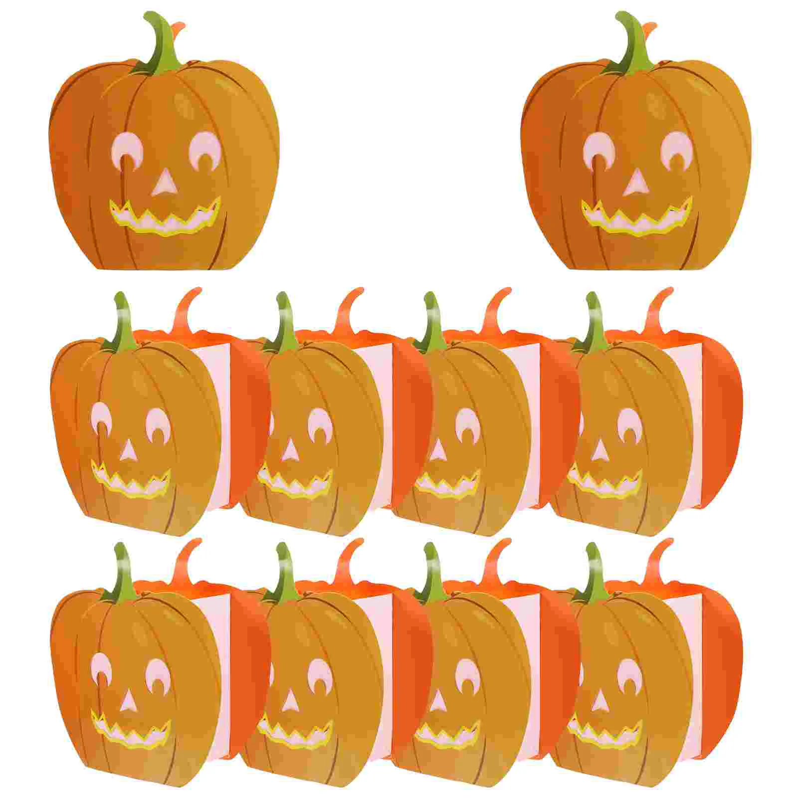 10 Pcs Halloween Pumpkin Flame Retardant Paper Bag Hollow Bags High Quality Resistant