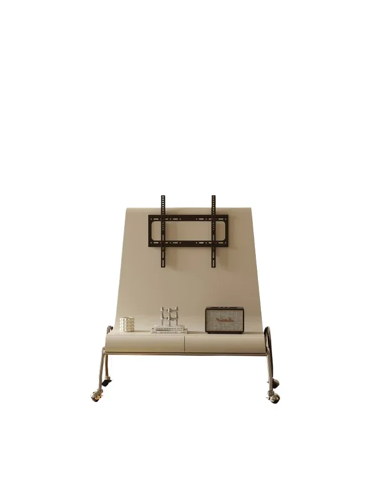 Simple modern TV rack Floor-to-ceiling removable bedroom Living room universal TV rack with wheels
