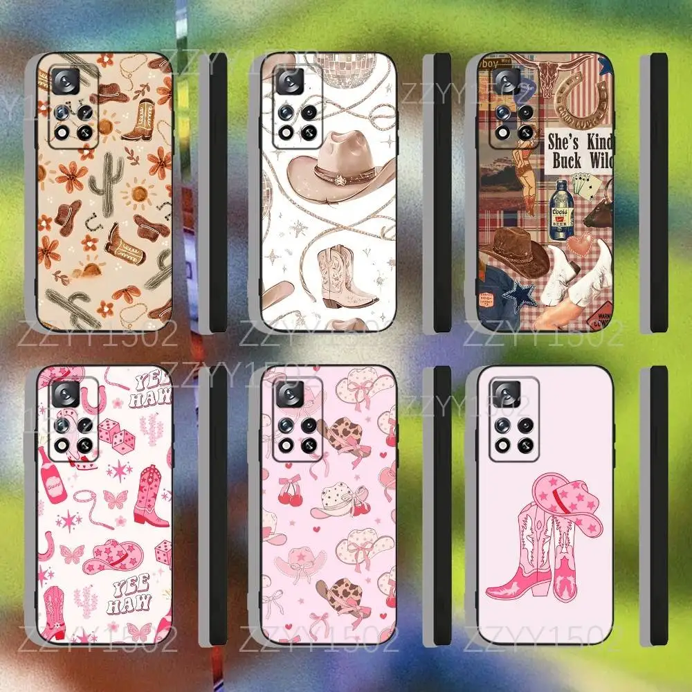Western Country Cowgirls Phone Case For Samsung S26,S25,S24,Ultra,S20,S30,Plus,S22,S23,Ultra,Plus,5G Soft Black